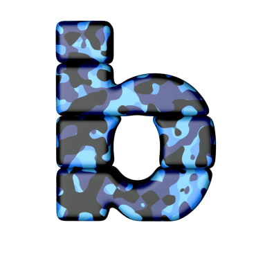 Mavi kamuflajlı harfler. b harfi