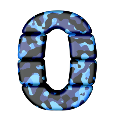 Mavi kamuflajlı numaralar. sayı 0