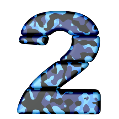 Mavi kamuflajlı numaralar. 2 numara.