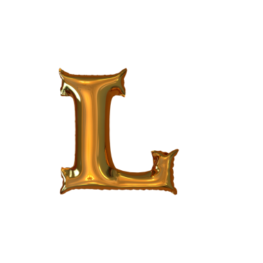 Şişirilebilir altın sembolü. harf!