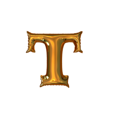 Şişirilebilir altın sembolü. t harfi