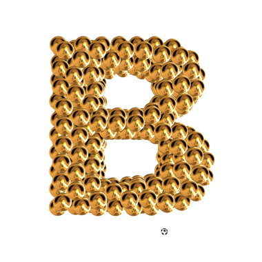 Kürelerden altın semboller. b harfi