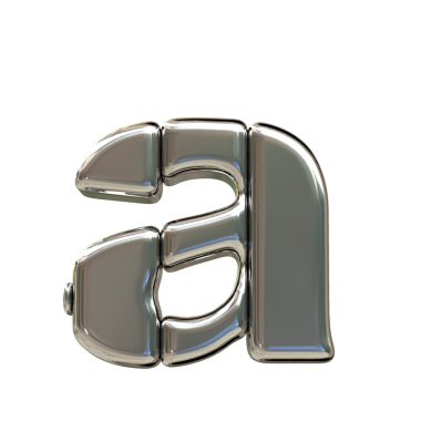 Gümüş dikey bloklardan yapılmış sembol. harf a