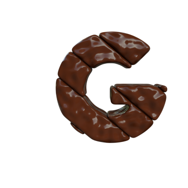 Çapraz çubuklardan yapılmış çikolata harfi. G harfi