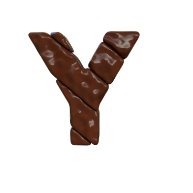 Çapraz çubuklardan yapılmış çikolata harfi. Y harfi