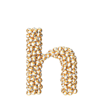 Altın voleyboldan yapılmış sembol. h harfi