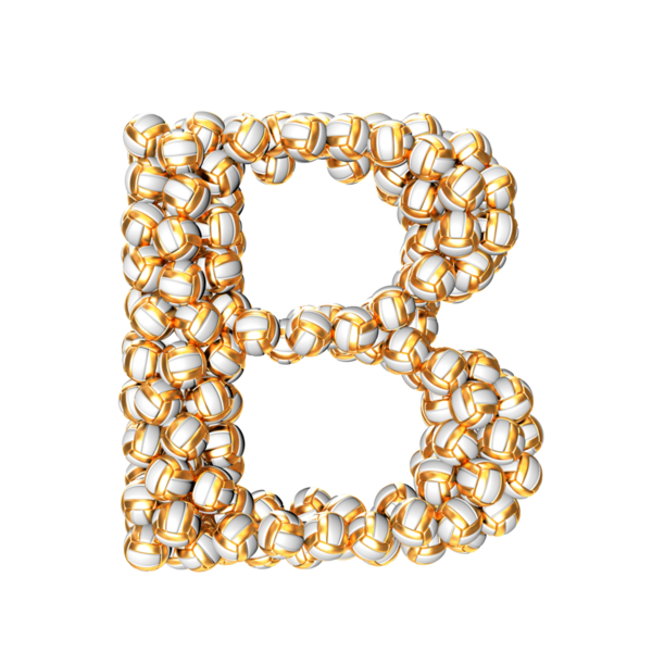 Altın voleyboldan yapılmış sembol. b harfi