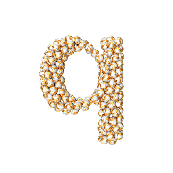 Altın voleyboldan yapılmış sembol. Q harfi