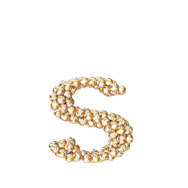 Altın voleyboldan yapılmış sembol. s harfi