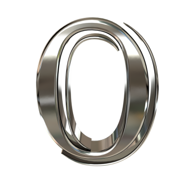 Gümüşten yapılmış bir sembol. sayı 0