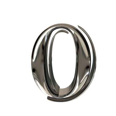 Gümüşten yapılmış bir sembol. O harfi