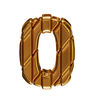 Çerçevedeki altın sayılar. sayı 0