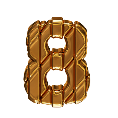 Çerçevedeki altın sayılar. 8 numara.