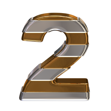 Yatay gümüş kayışlı altın sembol. 2 numara.