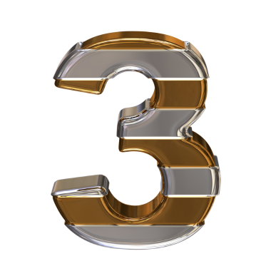 Yatay gümüş kayışlı altın sembol. 3 numara.