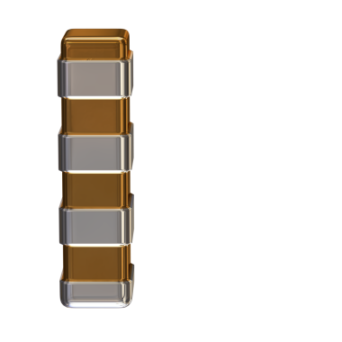 Yatay gümüş kayışlı altın sembol. Mektup I