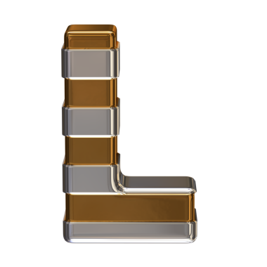 Yatay gümüş kayışlı altın sembol. harf!