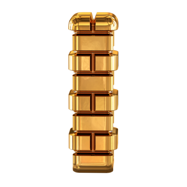 Altın tuğlalardan yapılmış sembol. 3D harf.