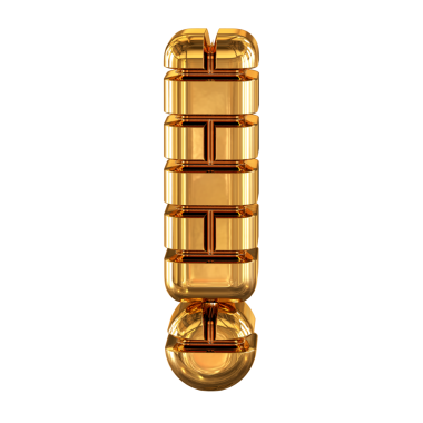 Altın tuğlalardan yapılmış 3D sembol.