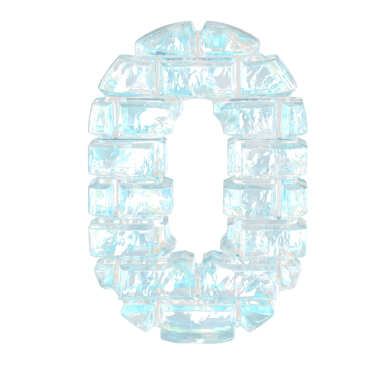 Yatay buz tuğlalarından yapılmış bir sembol. sayı 0