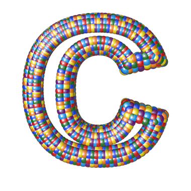 Renkli balonların sembolü. c harfi