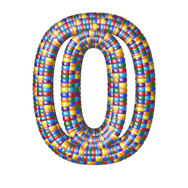 Renkli balonların sembolü. sayı 0