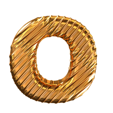 Tırtıklı altın sembol. O harfi