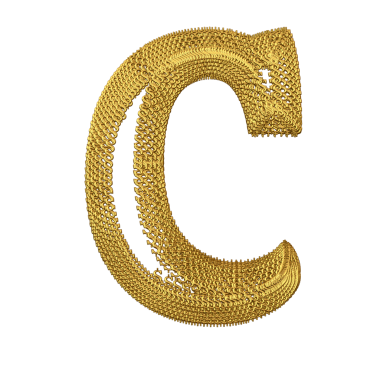 Altın dolar işaretlerinden yapılmış sembol. c harfi