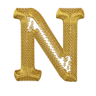 Altın dolar işaretlerinden yapılmış sembol. n harfi