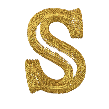 Altın dolar işaretlerinden yapılmış sembol. s harfi