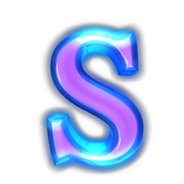 Kenarlarında mor bir sembol parlıyor. s harfi