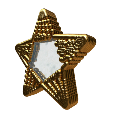 Gold star 3d symbol