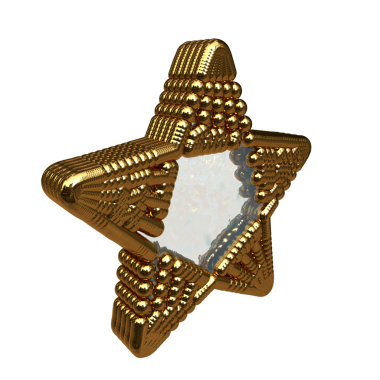 Altın yıldız 3d sembolü