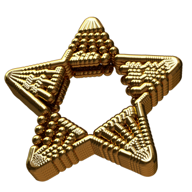 Altın yıldız 3d sembolü