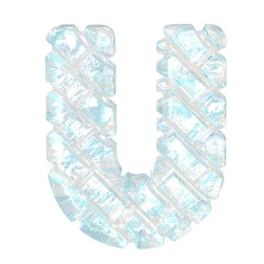 Çapraz buz tuğlası. harf u