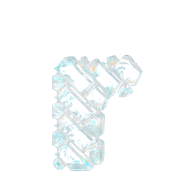 Çapraz buz tuğlası. harf r