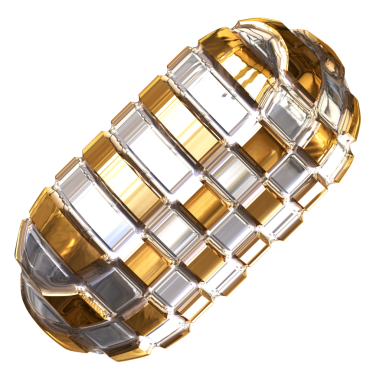 Gümüş eşkenar dörtgenli altın sembol