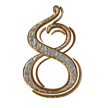 Altın çerçeveli gümüş sayılar. 8 numara.