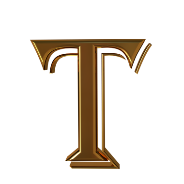 Altın harflerle ön manzara. t harfi