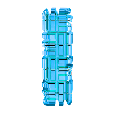 Mavi dönüşümlü metalden yapılmış sembol. Mektup I