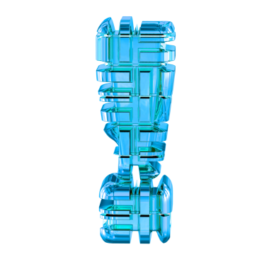 Mavi dönüşümlü metalden yapılmış sembol