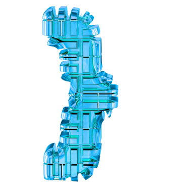 Mavi dönüşümlü metalden yapılmış sembol