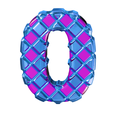 Kalın mavi eşkenar dörtlü kırmızı sembol. sayı 0