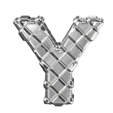 Gümüş eşkenar dörtgenlerden yapılmış sembol. Y harfi