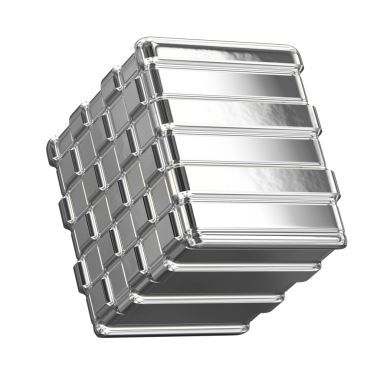 Gümüş eşkenar dörtgenlerden yapılmış sembol