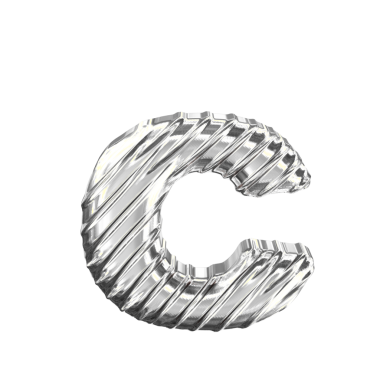 Kurdeleli gümüş sembol. c harfi