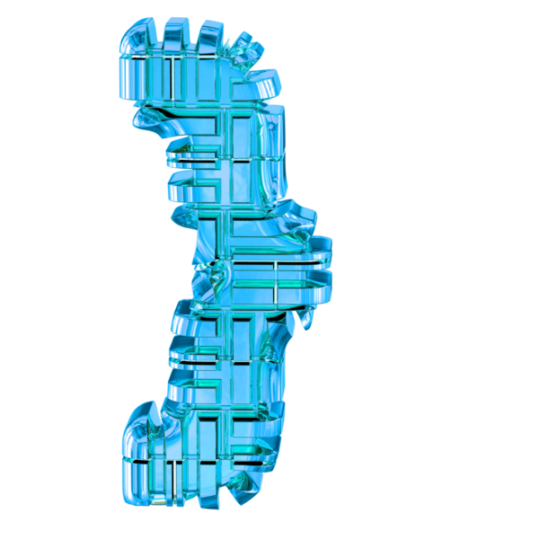 Mavi dönüşümlü metalden yapılmış sembol