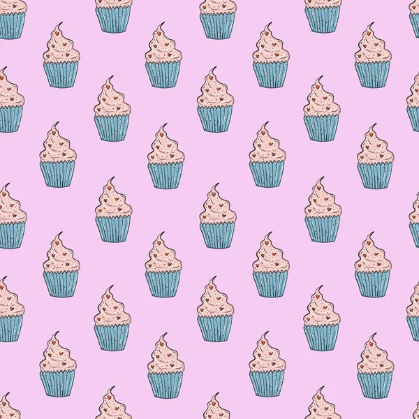 Kek pürüzsüz desen, sevgililer günü için karalama tarzı illüstrasyon, kırtasiye, tebrik kartları, ambalaj ve tekstil tasarımı, gıda tasarımı vb..