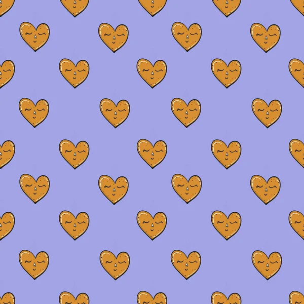 Cute heart seamless pattern. Valentine\'s day, love concept. Geometric shaped heart pattern. Hand drawn doodle design for wrapping, stationery and fabric. Trendy hand-drawn hearts. Love concept.