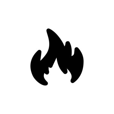 Düz vektör simgesini ateşle. Beyaz arkaplanda izole edilmiş basit katı sembol